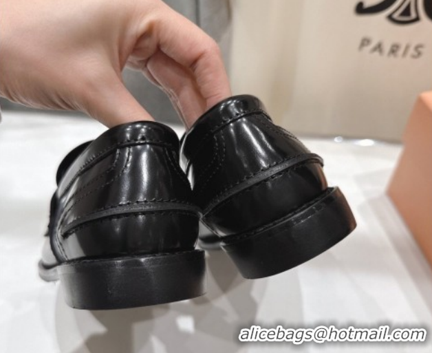 Classic Hot Miu Miu Patent Leather Penny Loafers 5D773D Black 2026