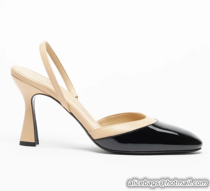 Discount Chanel Slingbacks Lambskin With Patent Calfskin Heel 90mm G47175 Beige/Black Spring Summer 2026