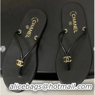 Top Design Chanel Thongs in Calfskin G47243 Black Spring Summer 2026