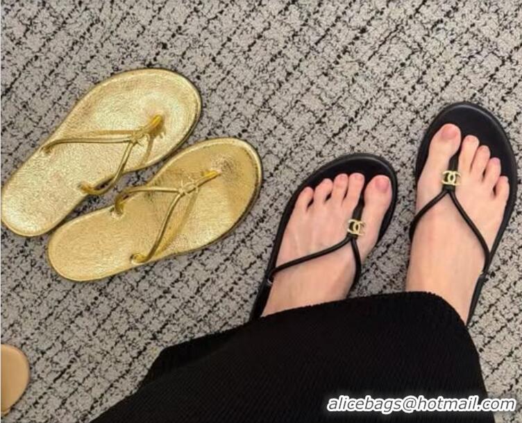 Top Design Chanel Thongs in Calfskin G47243 Black Spring Summer 2026