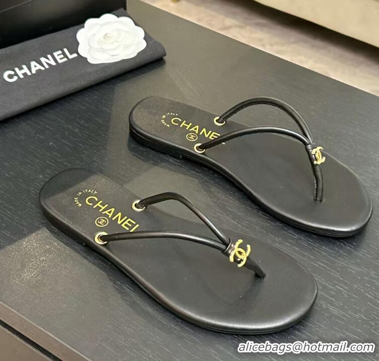 Top Design Chanel Thongs in Calfskin G47243 Black Spring Summer 2026