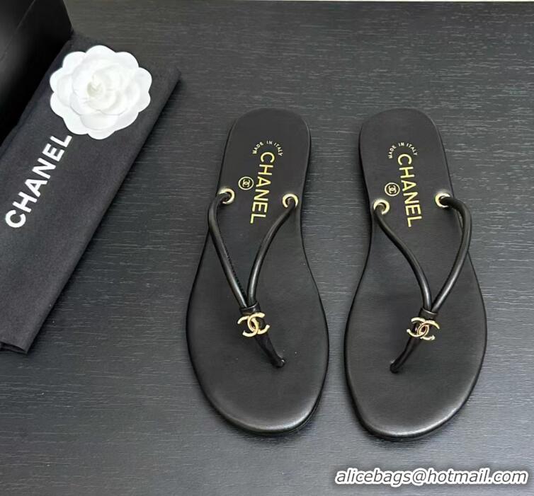Top Design Chanel Thongs in Calfskin G47243 Black Spring Summer 2026