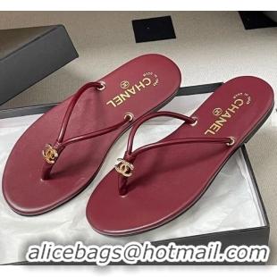 ​Hot Style Chanel Thongs in Calfskin G47243 Burgundy Spring Summer 2026