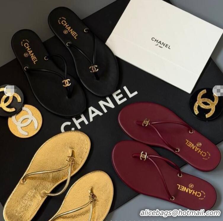 ​Hot Style Chanel Thongs in Calfskin G47243 Burgundy Spring Summer 2026