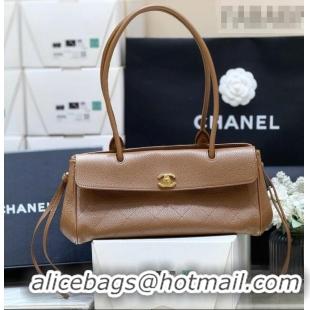 Grade Design Chanel Small Shopping Bag in Brown Grained Calfskin AS6288 Spring Summer 2026 Top Quality