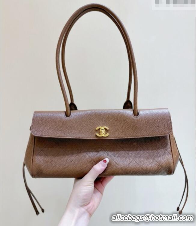 Grade Design Chanel Small Shopping Bag in Brown Grained Calfskin AS6288 Spring Summer 2026 Top Quality