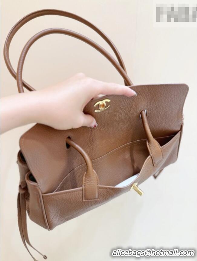Grade Design Chanel Small Shopping Bag in Brown Grained Calfskin AS6288 Spring Summer 2026 Top Quality