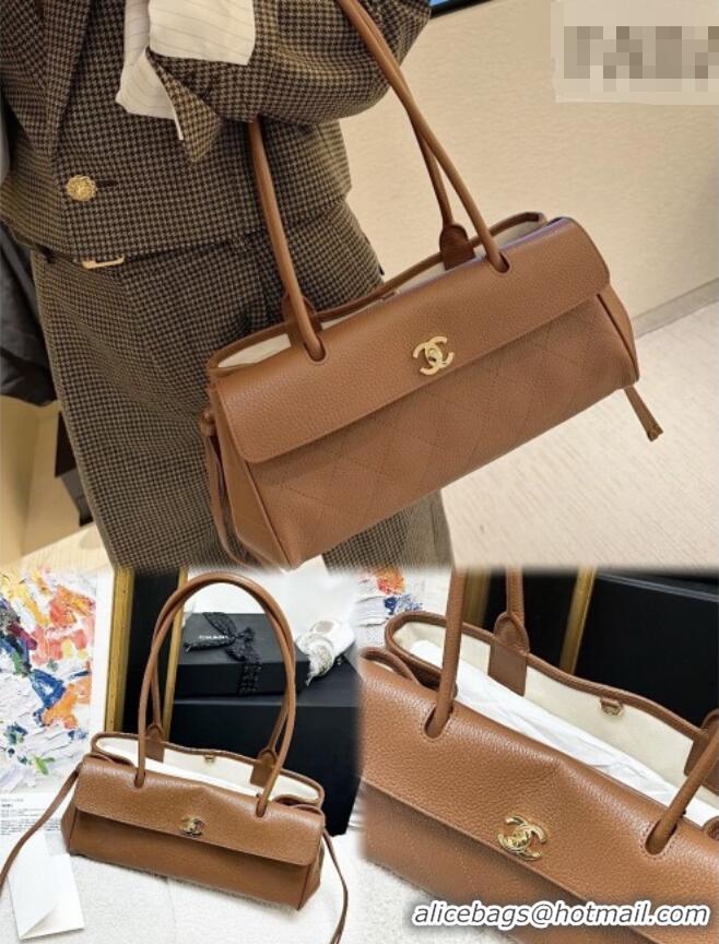 Grade Design Chanel Small Shopping Bag in Brown Grained Calfskin AS6288 Spring Summer 2026 Top Quality