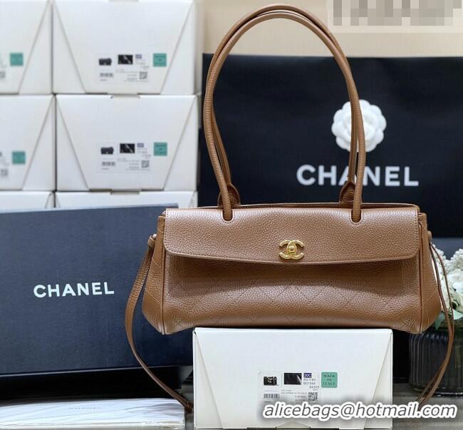 Grade Design Chanel Small Shopping Bag in Brown Grained Calfskin AS6288 Spring Summer 2026 Top Quality