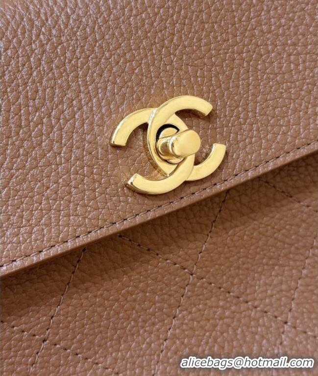 Grade Design Chanel Small Shopping Bag in Brown Grained Calfskin AS6288 Spring Summer 2026 Top Quality