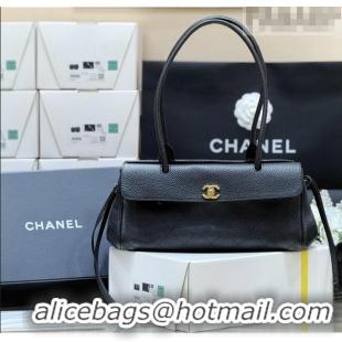 Good Taste Chanel Small Shopping Bag in Black Grained Calfskin AS6288 Spring Summer 2026 Top Quality