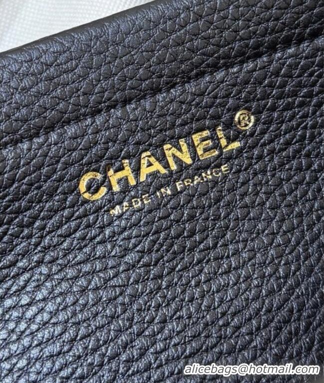 Good Taste Chanel Small Shopping Bag in Black Grained Calfskin AS6288 Spring Summer 2026 Top Quality