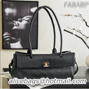 Top Grade Chanel Small Shopping Bag in Grained Calfskin AS6288 Black 2026