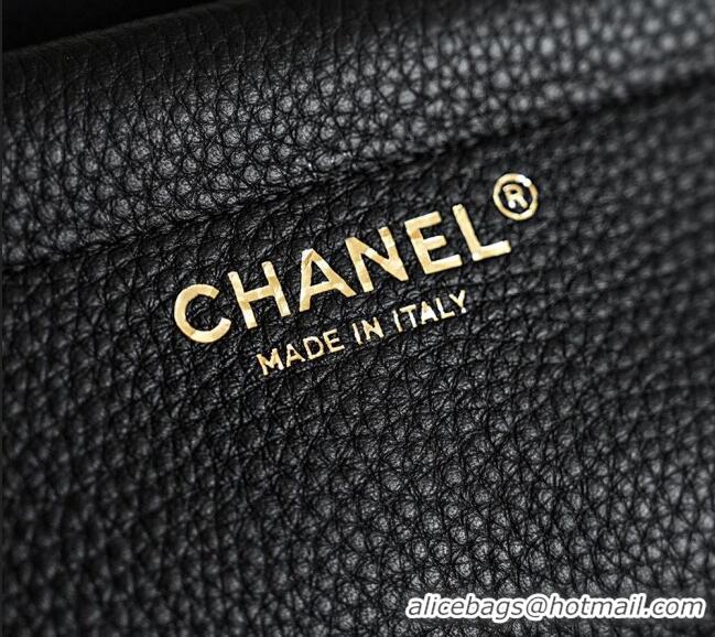 Top Grade Chanel Small Shopping Bag in Grained Calfskin AS6288 Black 2026