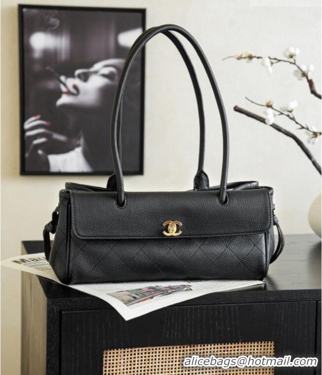 Top Grade Chanel Small Shopping Bag in Grained Calfskin AS6288 Black 2026