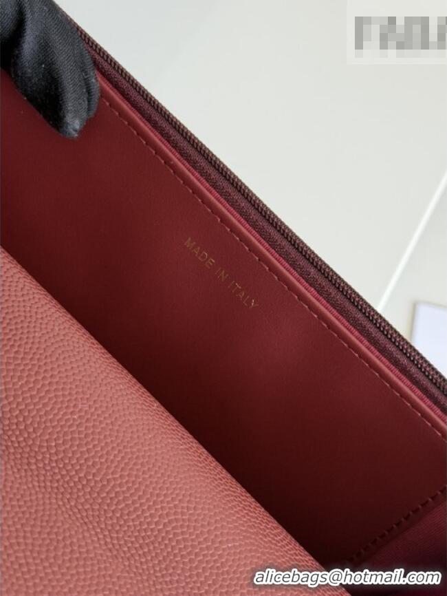 Famous Brand Chanel Wallet On Chain with Top Handle Grained Shiny Calfskin AP4931 Burgundy 2026