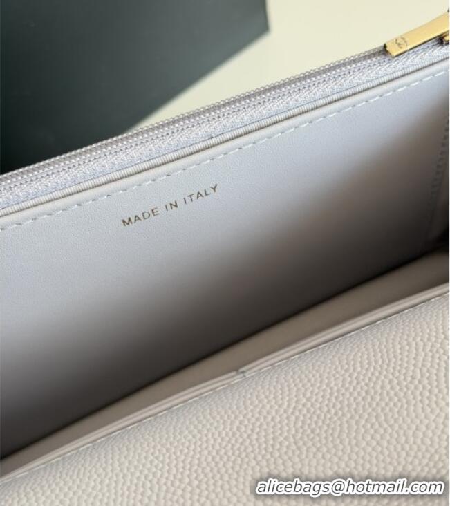 Top Grade Chanel Wallet On Chain with Top Handle Grained Shiny Calfskin AP4931 Light Grey 2026