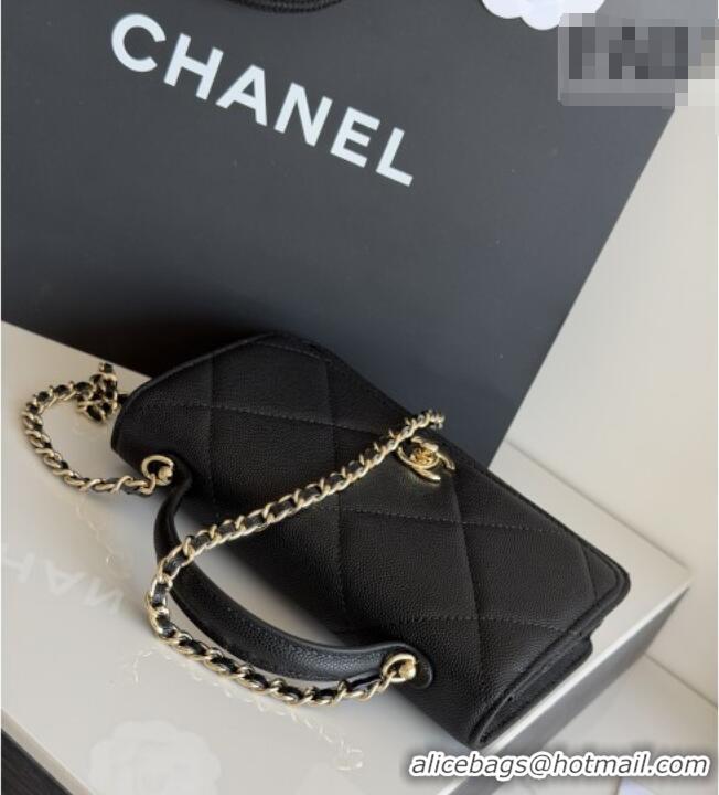Luxury Cheap Chanel Wallet On Chain with Top Handle Grained Shiny Calfskin AP4931 Black 2026