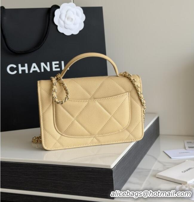 Inexpensive Chanel Wallet On Chain with Top Handle Grained Shiny Calfskin AP4931 Apricot 2026