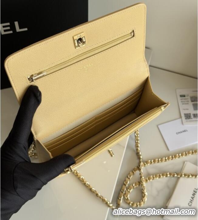 Inexpensive Chanel Wallet On Chain with Top Handle Grained Shiny Calfskin AP4931 Apricot 2026