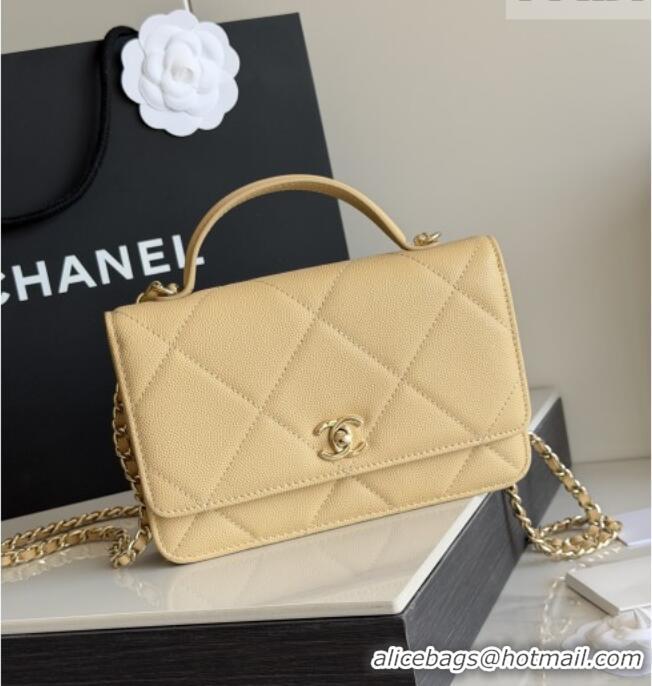Inexpensive Chanel Wallet On Chain with Top Handle Grained Shiny Calfskin AP4931 Apricot 2026