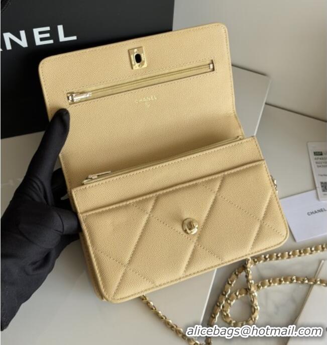 Inexpensive Chanel Wallet On Chain with Top Handle Grained Shiny Calfskin AP4931 Apricot 2026