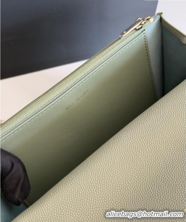 New Cheap Chanel Wallet On Chain with Top Handle Grained Shiny Calfskin AP4931 Green 2026