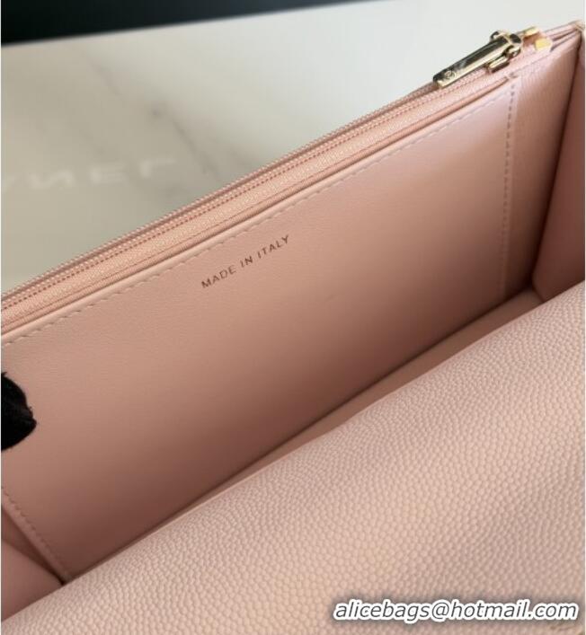 Well Crafted Chanel Wallet On Chain with Top Handle Grained Shiny Calfskin AP4931 Light Pink 2026