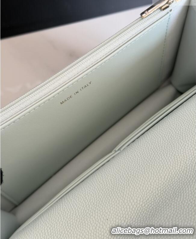 Original Cheap Chanel Wallet On Chain with Top Handle Grained Shiny Calfskin AP4931 Light Blue 2026