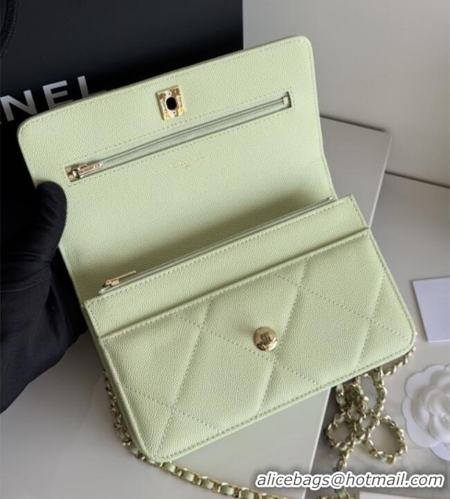 Good Looking Chanel Wallet On Chain with Top Handle Grained Shiny Calfskin AP4931 Light Green 2026