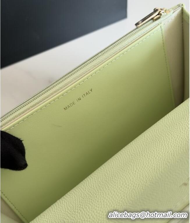 Good Looking Chanel Wallet On Chain with Top Handle Grained Shiny Calfskin AP4931 Light Green 2026