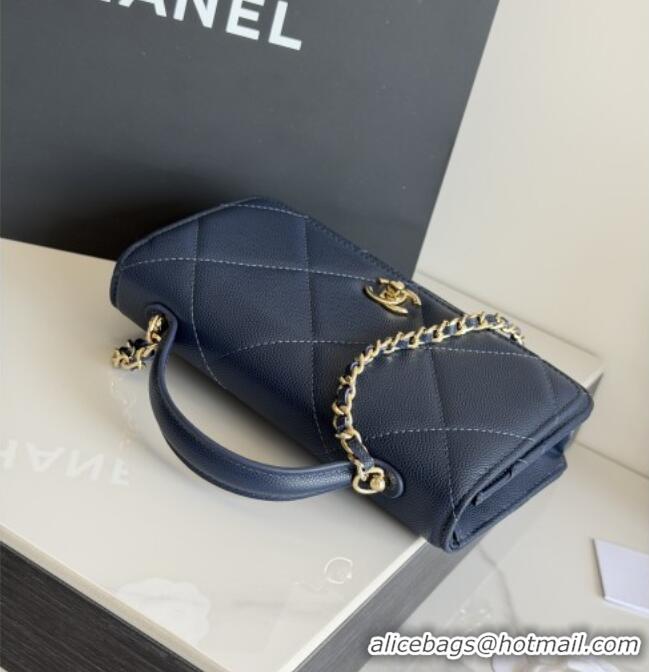 New Fashion Chanel Wallet On Chain with Top Handle Grained Shiny Calfskin AP4931 Navy Blue 2026