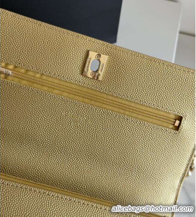 Most Popular Chanel Wallet On Chain with Top Handle Grained Shiny Calfskin AP4931 Gold 2026