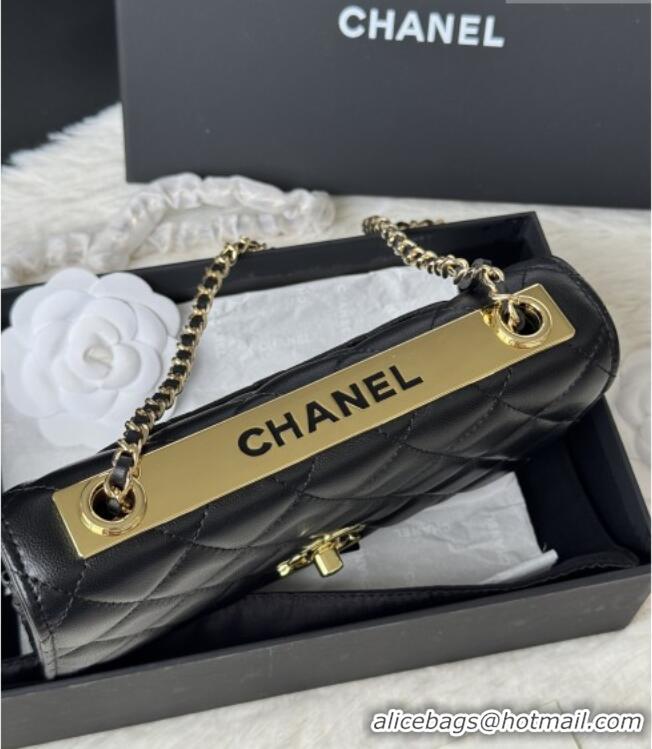 Most Popular Chanel Lambskin Wallet On Chain WOC with Top Metal Band 6841V Black 2026