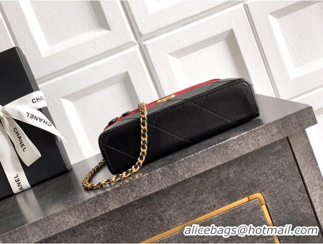 Grade Quality Chanel Vanity with Chain in Suede Calfskin & Shiny Lambskin AP5186 Burgundy 2026