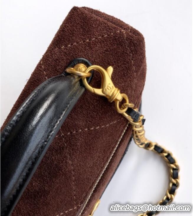 Market Sells Chanel Vanity with Chain in Suede Calfskin & Shiny Lambskin AP5186 Coffee Brown 2026