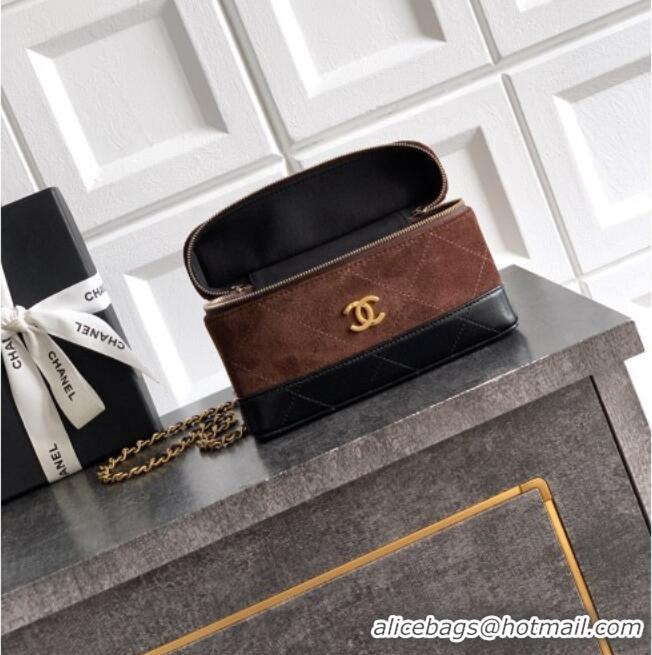 Market Sells Chanel Vanity with Chain in Suede Calfskin & Shiny Lambskin AP5186 Coffee Brown 2026