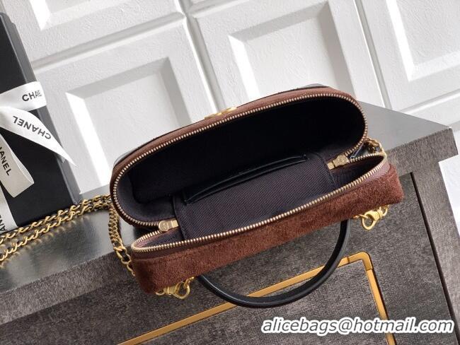 Market Sells Chanel Vanity with Chain in Suede Calfskin & Shiny Lambskin AP5186 Coffee Brown 2026