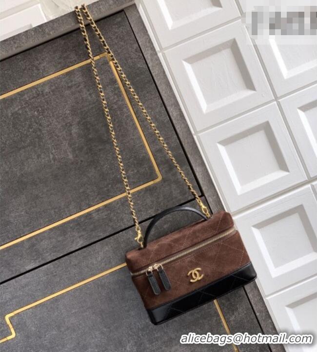 Market Sells Chanel Vanity with Chain in Suede Calfskin & Shiny Lambskin AP5186 Coffee Brown 2026
