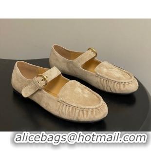 Best Price The Row Suede Loafers with Buckle Strap TR120801 Beige 2026