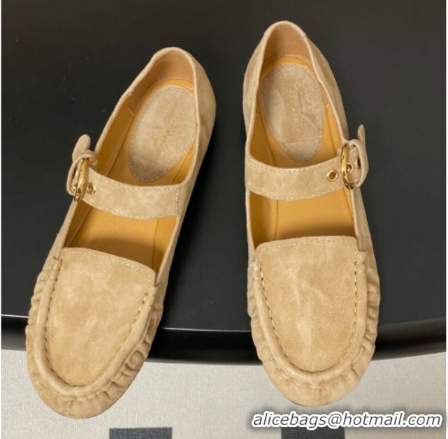 Best Price The Row Suede Loafers with Buckle Strap TR120801 Beige 2026