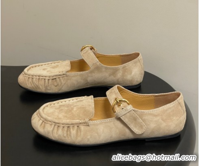 Best Price The Row Suede Loafers with Buckle Strap TR120801 Beige 2026