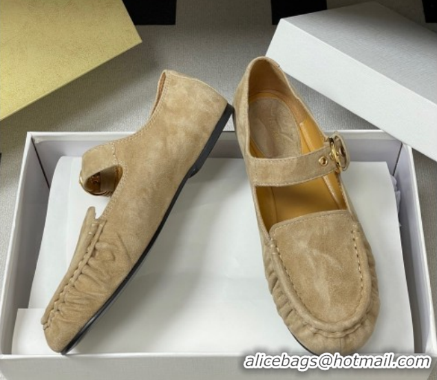 Best Price The Row Suede Loafers with Buckle Strap TR120801 Beige 2026