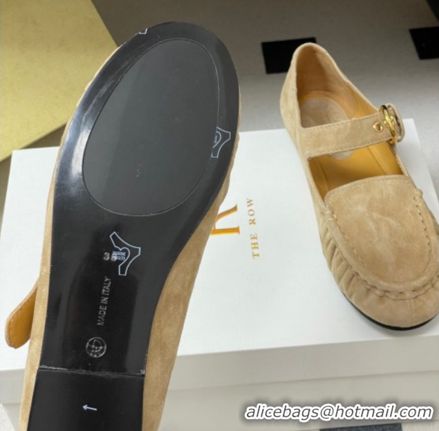 Best Price The Row Suede Loafers with Buckle Strap TR120801 Beige 2026