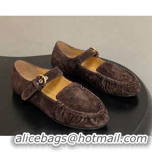 Purchase The Row Suede Loafers with Buckle Strap TR120801 Brown 2026