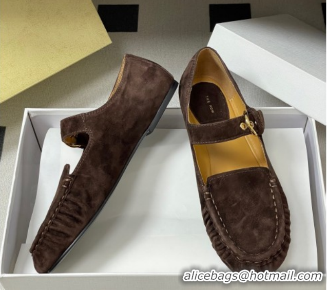 Purchase The Row Suede Loafers with Buckle Strap TR120801 Brown 2026