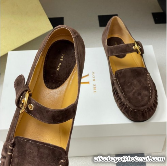 Purchase The Row Suede Loafers with Buckle Strap TR120801 Brown 2026