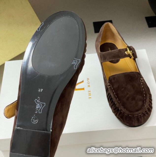 Purchase The Row Suede Loafers with Buckle Strap TR120801 Brown 2026