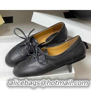 Top Grade The Row Leather Laced-up Sneakers TR120802 Black 2026