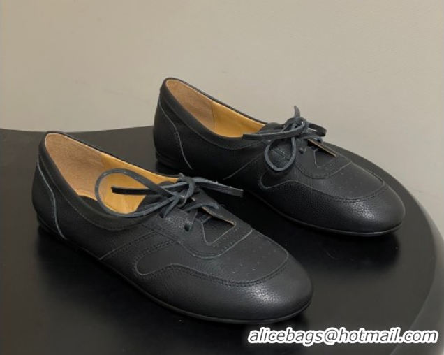 Top Grade The Row Leather Laced-up Sneakers TR120802 Black 2026